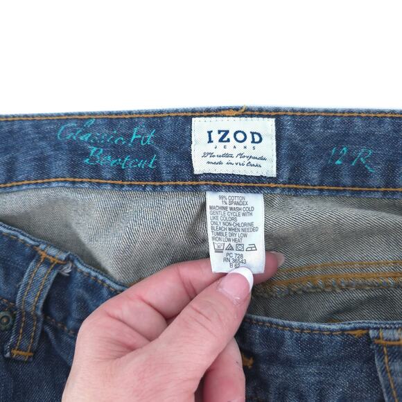 Izod Comfort Country Prep Ranch Classic Fit Bootcut Jeans Stretchy Dark Wash 12R - Picture 6 of 13
